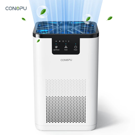 CONOPU Air Purifier with 3-Layer Filtration, 70m³/h CADR, Dual Speed Modes, Aromatherapy Slot, Low Energy, Removes Dust, Smoke, Pollen & Pet Dander