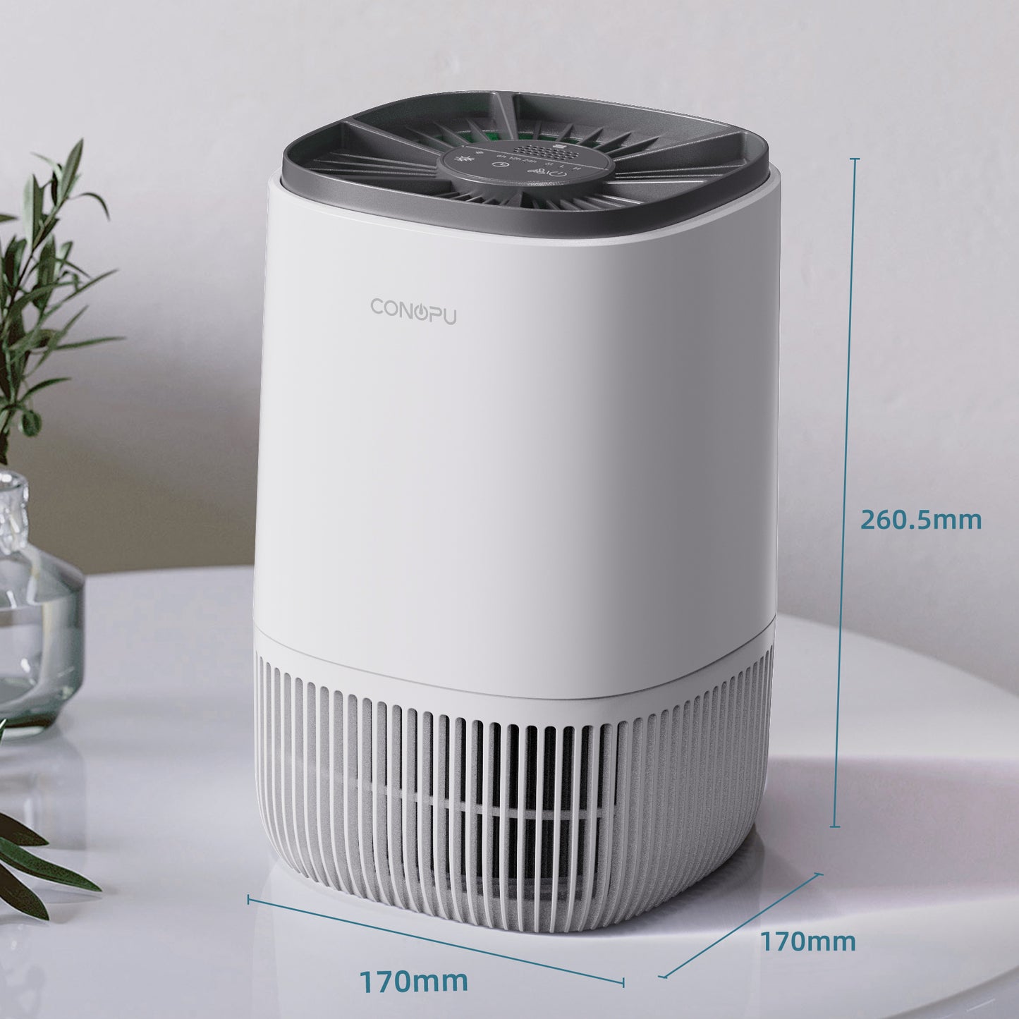 CONOPU HEPA Air Purifier with Fragrance 3 Modes 24H Timer Removes Smoke Pollen Pet Dander Hair