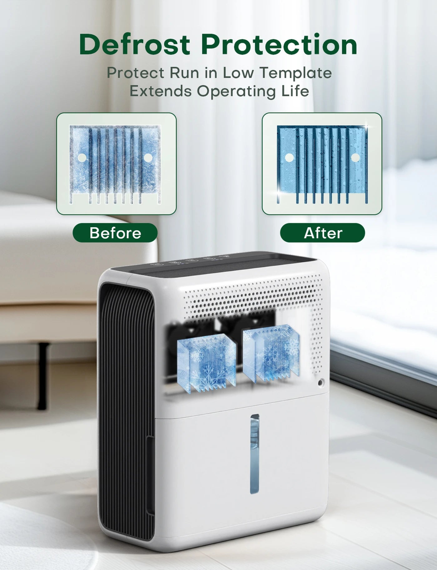 CONOPU Dehumidifier CS13 - 3L Large Capacity,Portable for Small rooms (up to 20㎡), Dual Semiconductor, 800ml/Day Moisture Removal, Automatic Defrost, 24H Timer, Auto Shut-Off