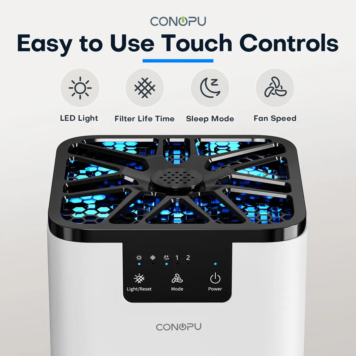CONOPU Air Purifier with 3-Layer Filtration, 70m³/h CADR, Dual Speed Modes, Aromatherapy Slot, Low Energy, Removes Dust, Smoke, Pollen & Pet Dander