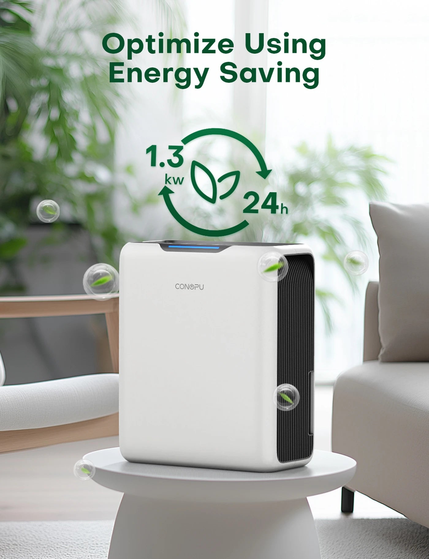 CONOPU Dehumidifier CS13 - 3L Large Capacity,Portable for Small rooms (up to 20㎡), Dual Semiconductor, 800ml/Day Moisture Removal, Automatic Defrost, 24H Timer, Auto Shut-Off